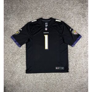 Nike NFL Baltimore Ravens Custom #1 Jersey LLJUAN Black XL On Field